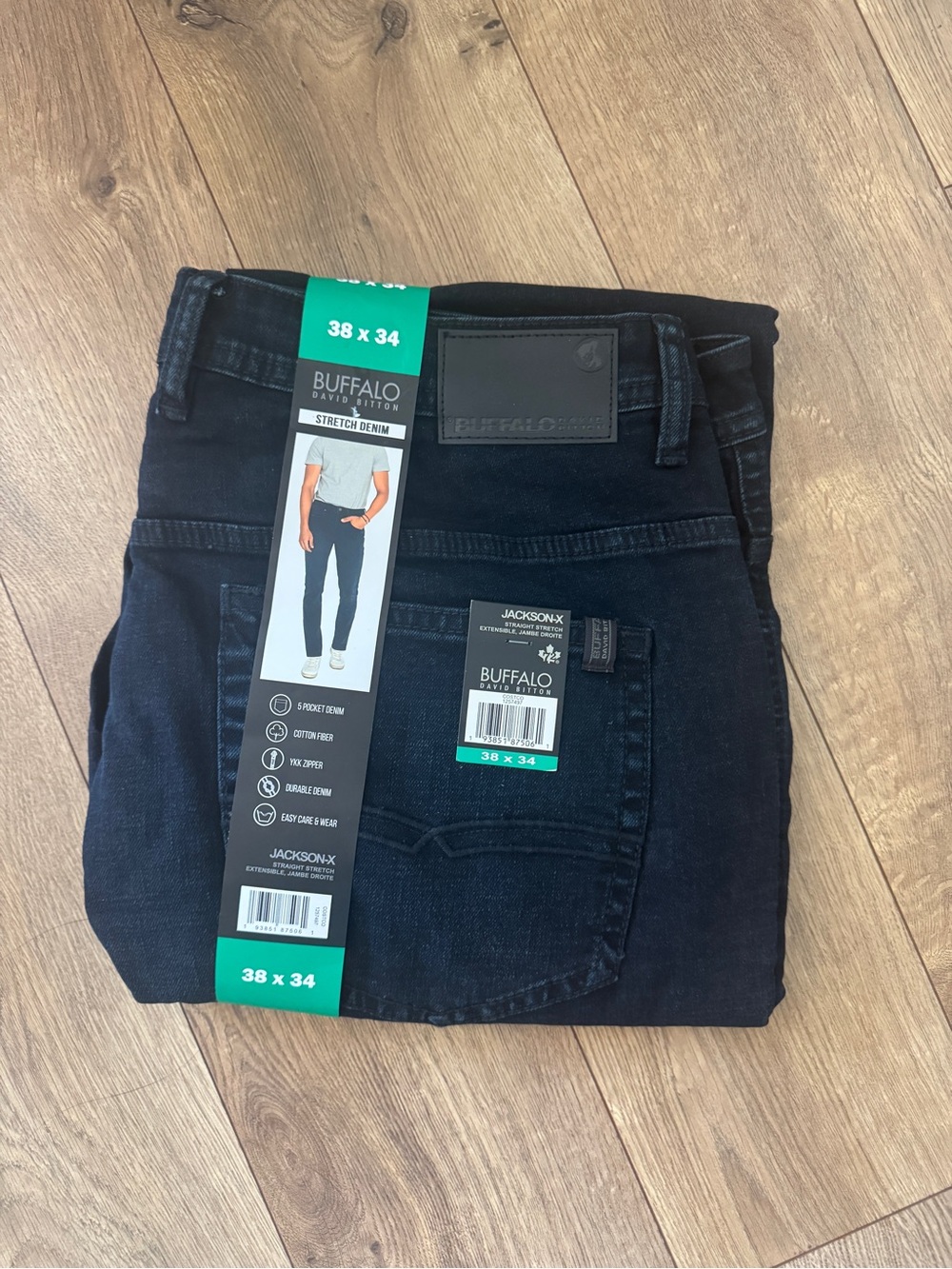 Buffalo David Bitton Men’s Dark Black Slim Straight Jeans